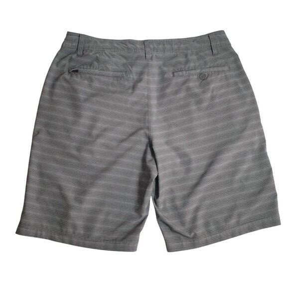 Hang Ten Mens Striped Gray Board Shorts Size 36 Swim Trunks Vacation Surf Beach - Picture 6 of 6